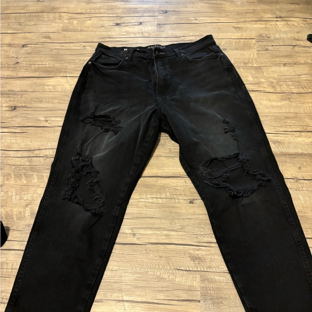 Arizona distressed mom jeans.
